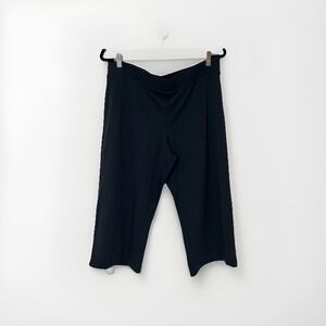 J Jill Pure Jill Womens Pants LP Navy Blue Wide Leg‎ Crop Cotton Modal Pullon